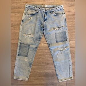 Mango Light Blue Ripped Skinny Jeans